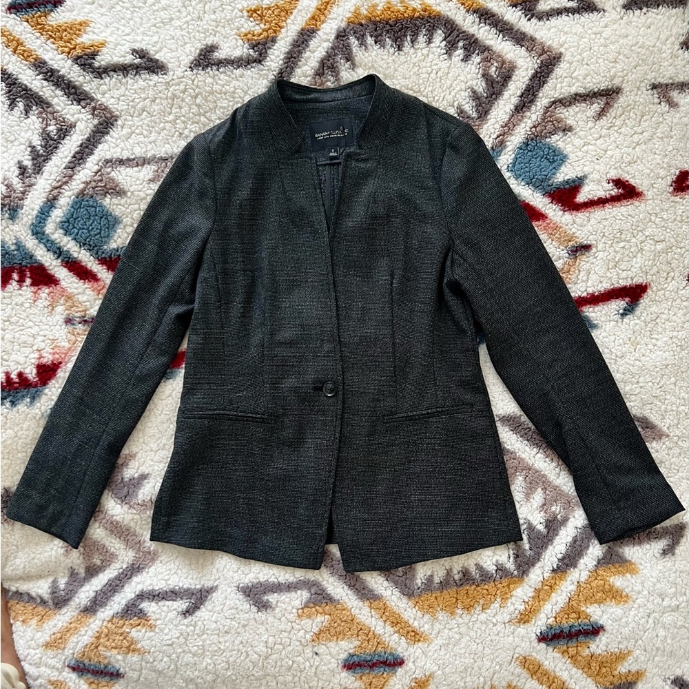 BANANA REPUBLIC Long and Lean Blazer Charcoal Grey Size 2